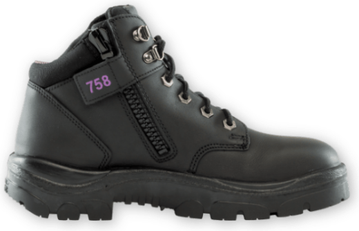 Picture of Ladies Parkes Zip Boot - Steel Toe Cap - Black