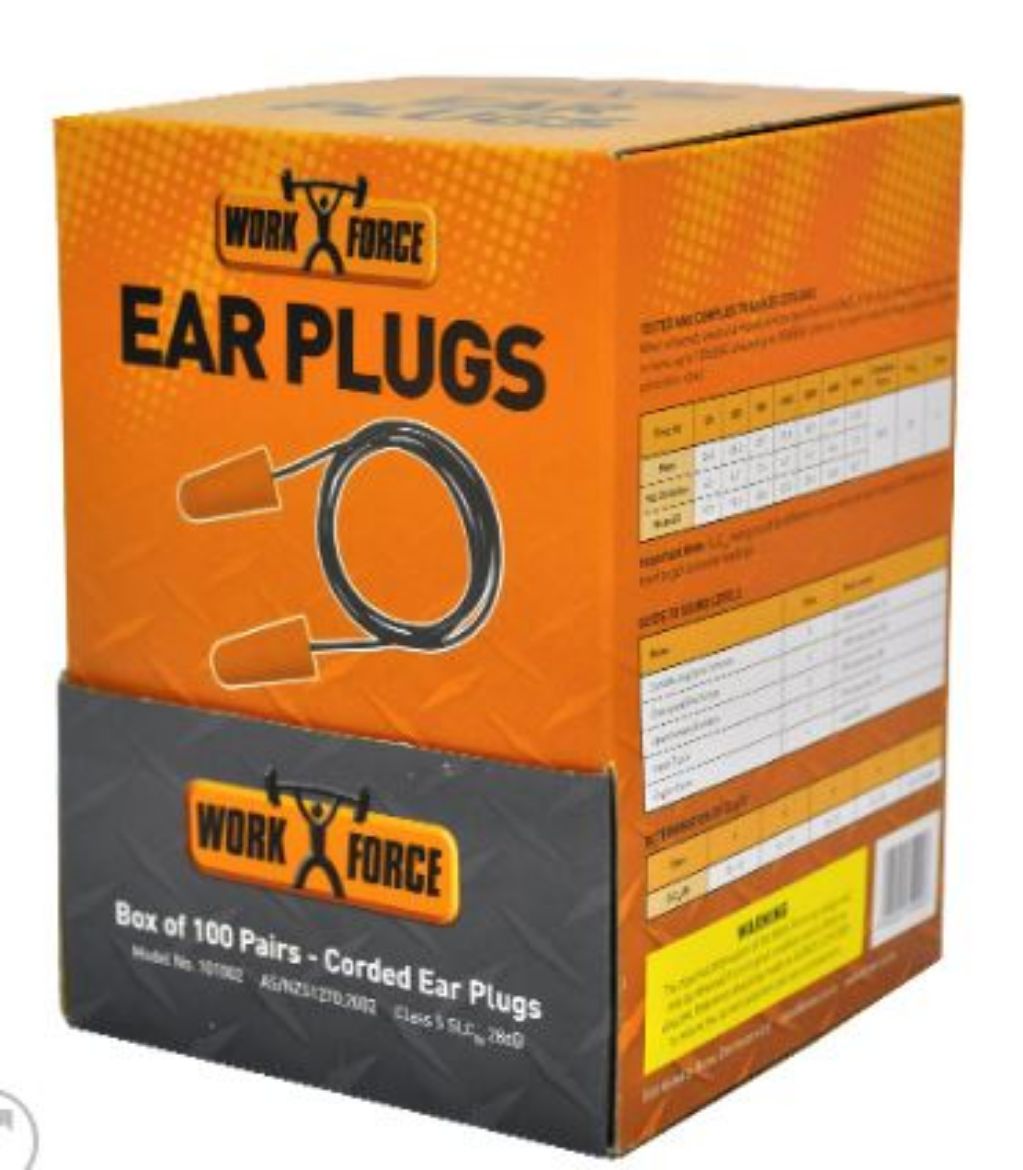 Picture of Bullet Shaped Corded Foam Ear Plug - Box of 100 orange pairs