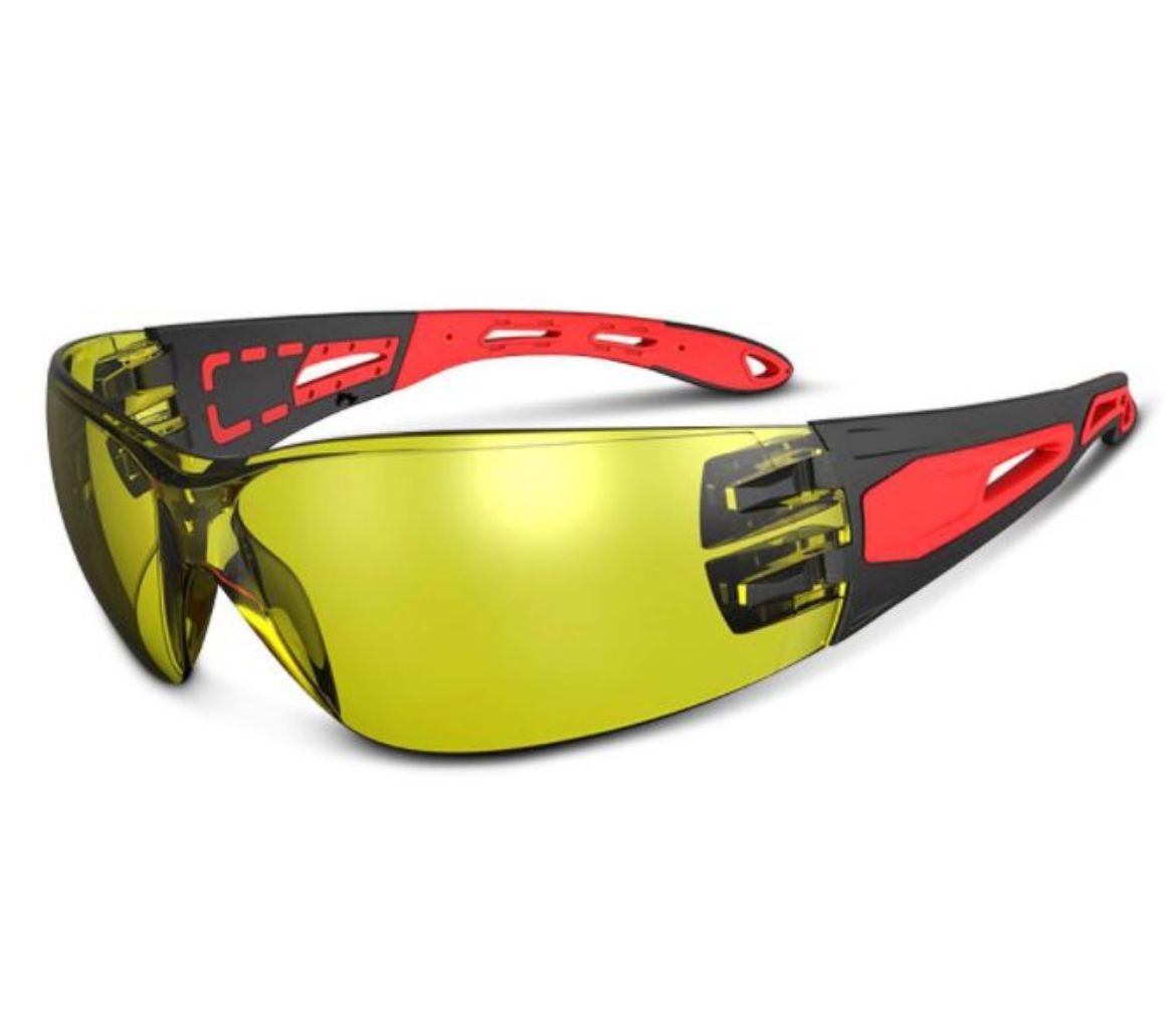 Picture of Pinnacle™ Glasses Black/Red Frame - Amber