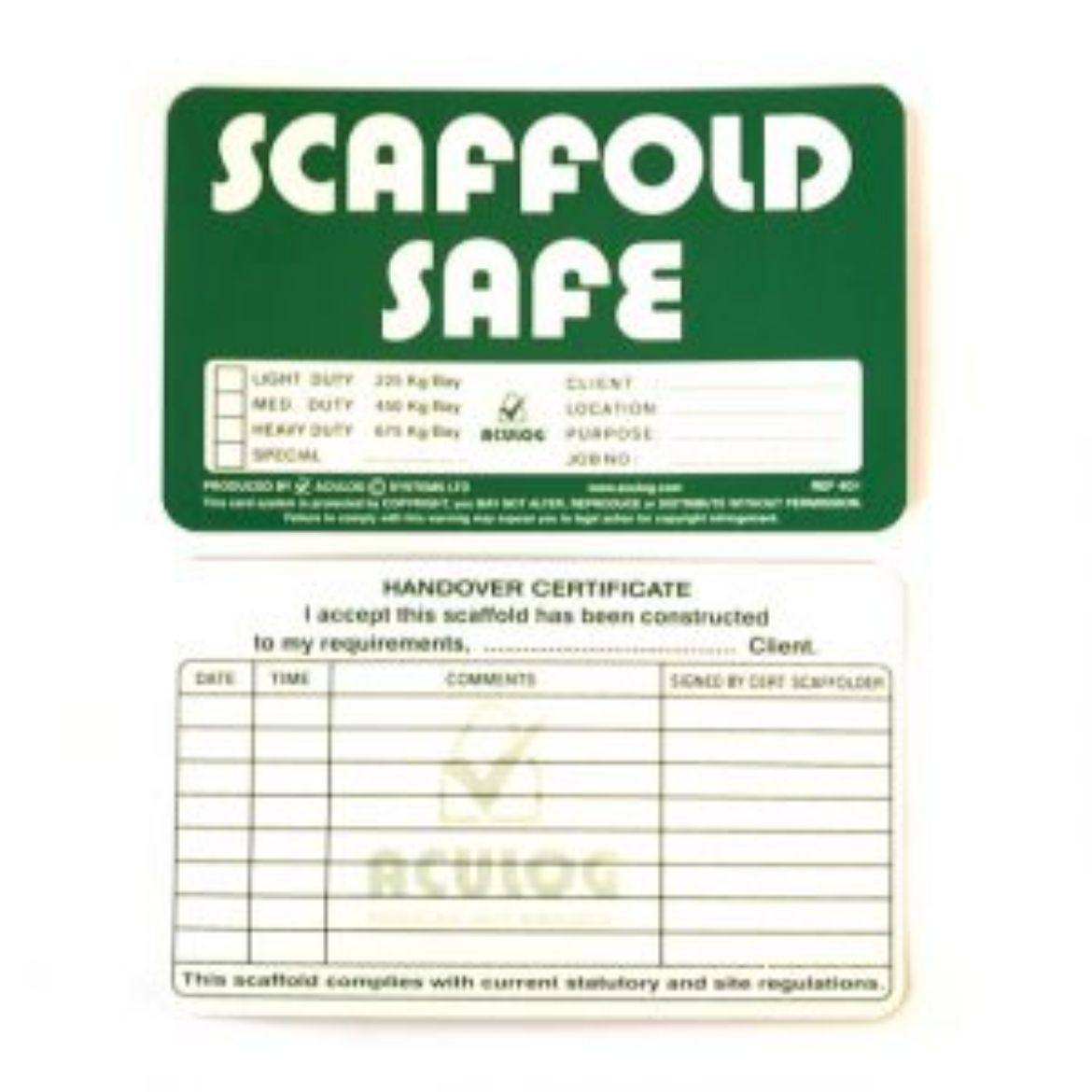Picture of Scaffold Safe - (Green Card)