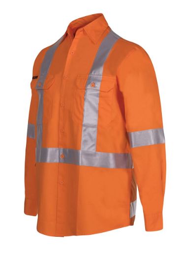 Picture of JB's Hi Vis (D+N) L/S 150G Cross Back Tape Shirt