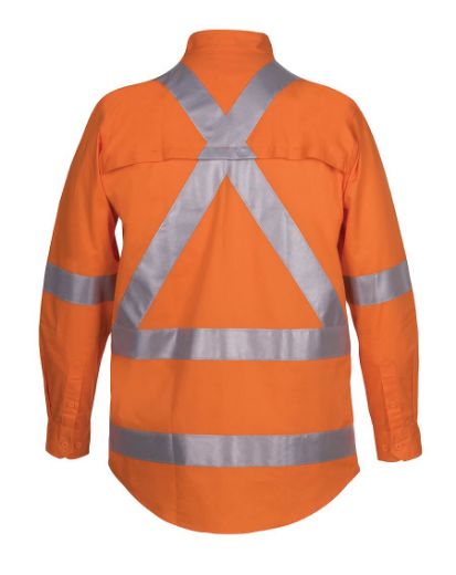 Picture of JB's Hi Vis (D+N) L/S 150G Cross Back Tape Shirt