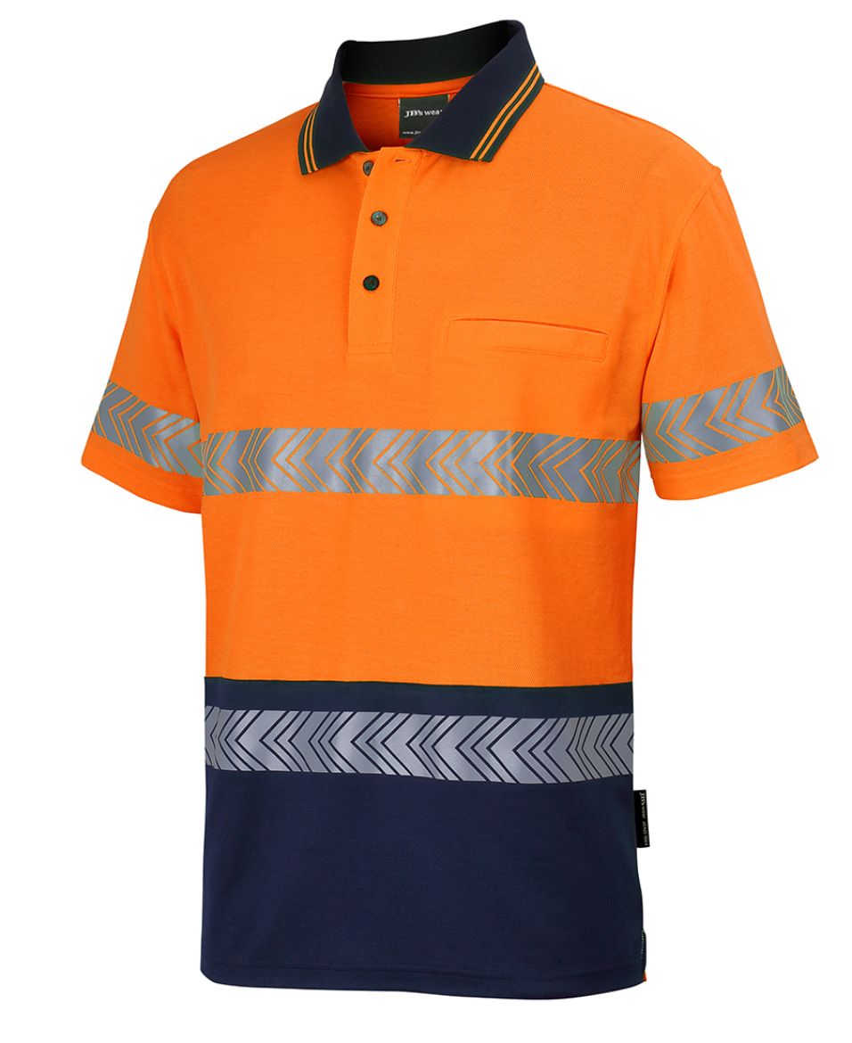 Picture of Hi Vis (D+N) Cotton Back S/S Segment Tape Polo