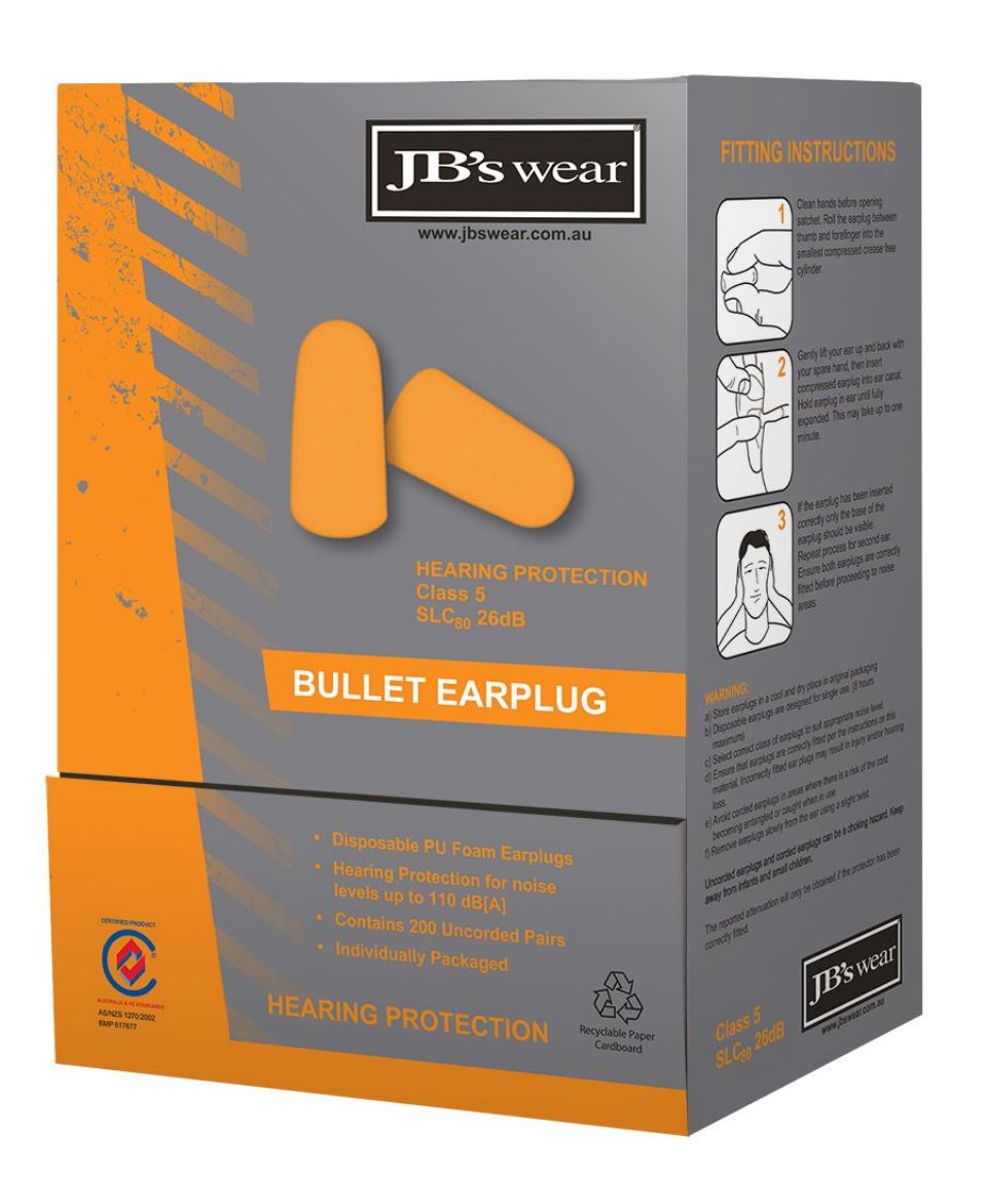 Picture of JB's Bullet Shaped Earplug (200Pr)