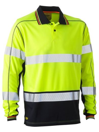 Picture of Taped Hi Vis Polyester Mesh Polo Long Sleeve