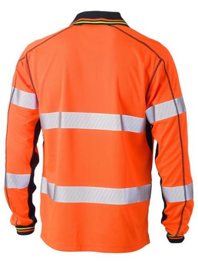 Picture of Taped Hi Vis Polyester Mesh Polo Long Sleeve
