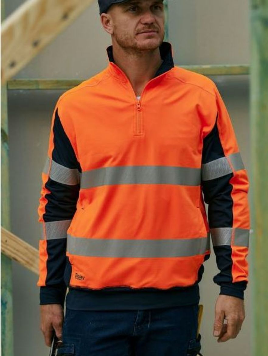 Picture of Taped Hi Vis Stretchy Fleece Zip Pullover
