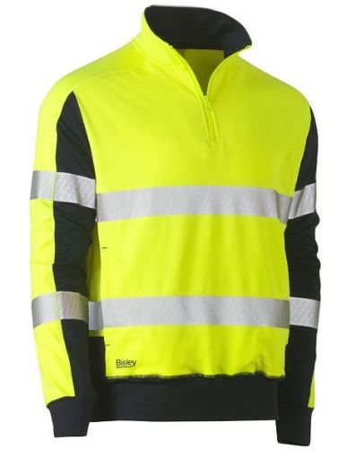 Picture of Taped Hi Vis Stretchy Fleece Zip Pullover