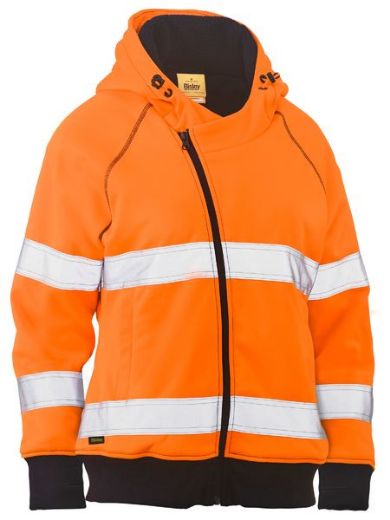 Picture of Womens Taped Hi Vis Fleece Hoodie