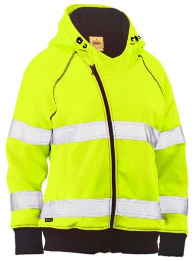 Picture of Womens Taped Hi Vis Fleece Hoodie
