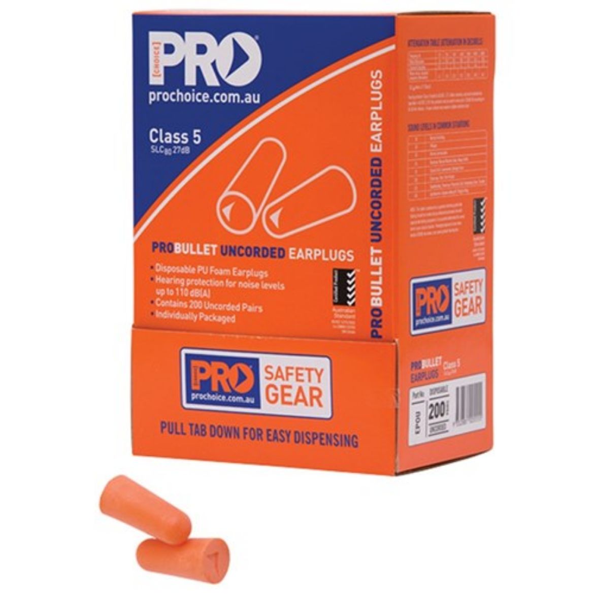 Picture of Pro-Bullet Pu Earplugs Uncorded-Box Of 200