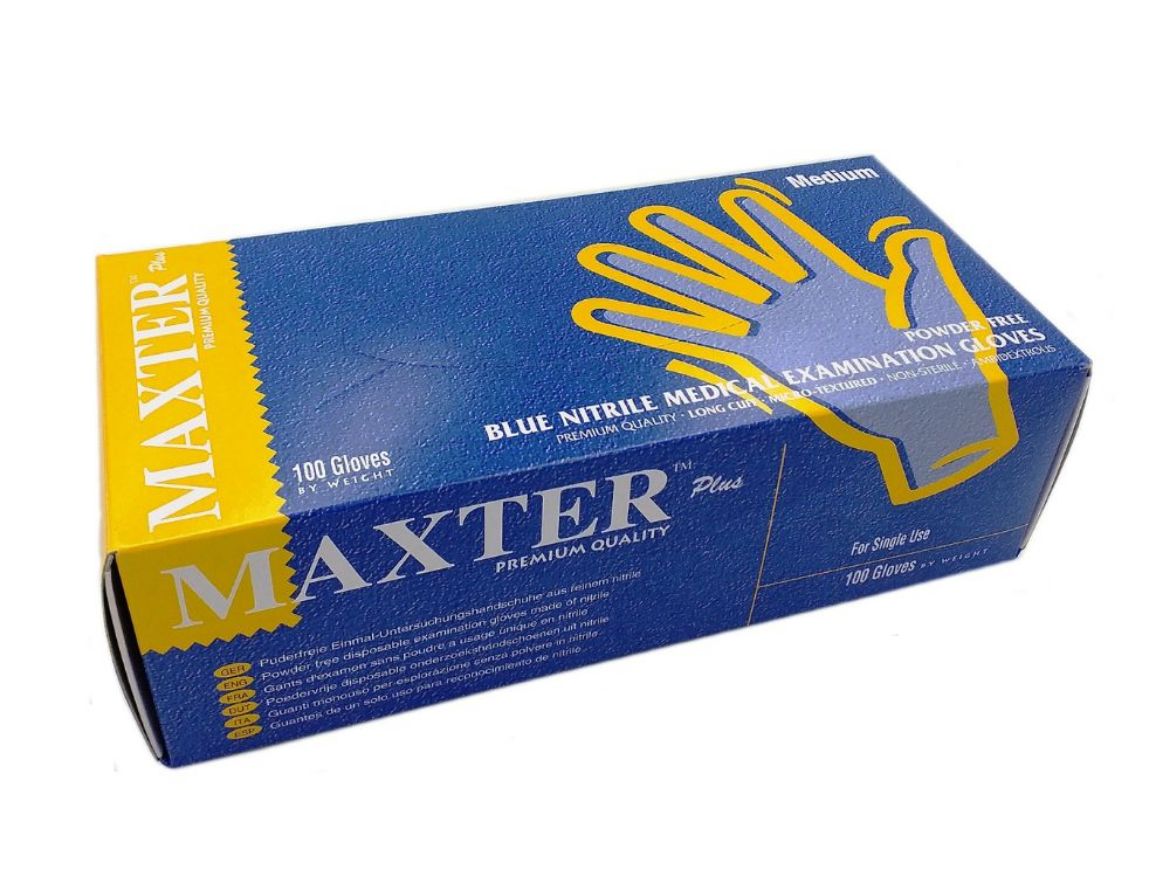 Picture of Maxter Nitrile Powder Free Long Cuff Gloves -  Box Of 100 Pieces