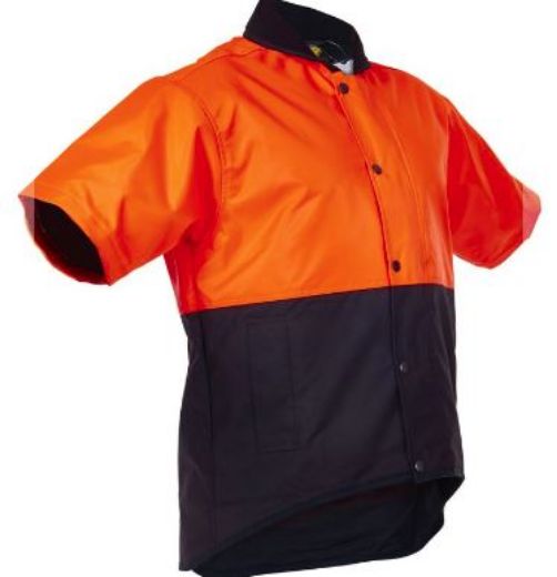Picture of Caution  D/O Hi Vis Short Sleeve Oilskin Vest