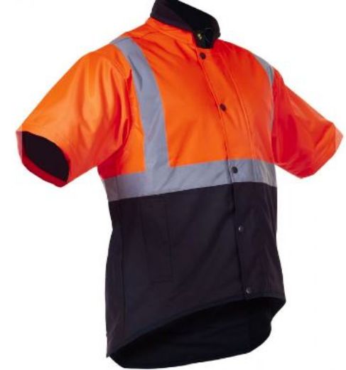 Picture of Caution  D/N Hi Vis Short Sleeve Oilskin Vest