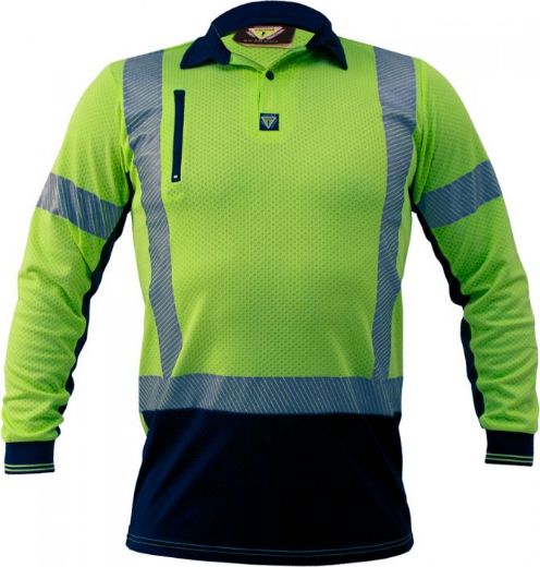 Picture of Caution D/N L/S Microvent Polo