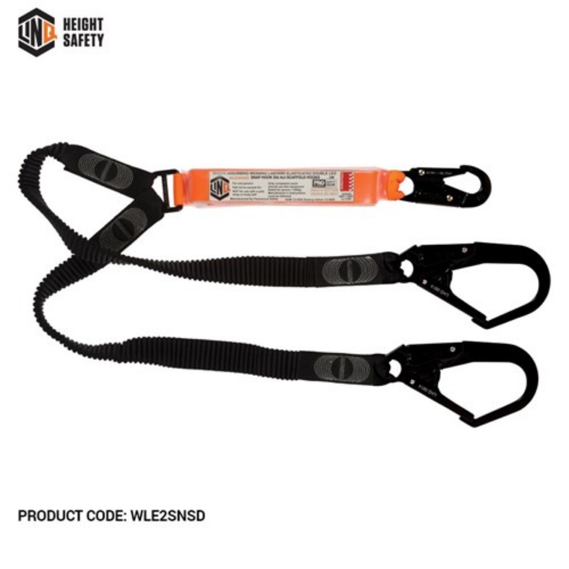 Picture of Shock Absorbing Webbing Lanyard Elasticated Double Leg with Scaff Hook