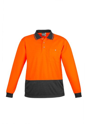 Picture of Unisex Hi Vis Basic Spliced L/S Polo