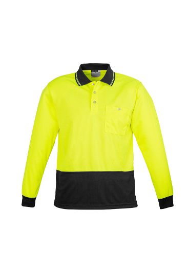 Picture of Unisex Hi Vis Basic Spliced L/S Polo