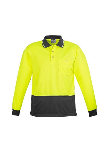 Picture of Unisex Hi Vis Basic Spliced L/S Polo