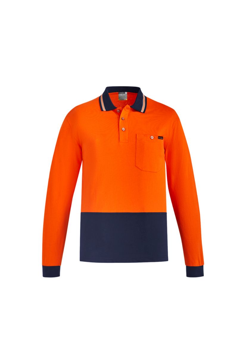 Picture of Mens Hi Vis Cotton L/S Polo