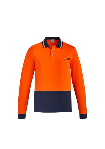 Picture of Mens Hi Vis Cotton L/S Polo