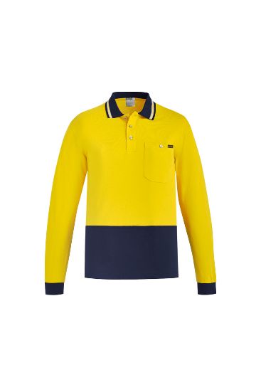Picture of Mens Hi Vis Cotton L/S Polo