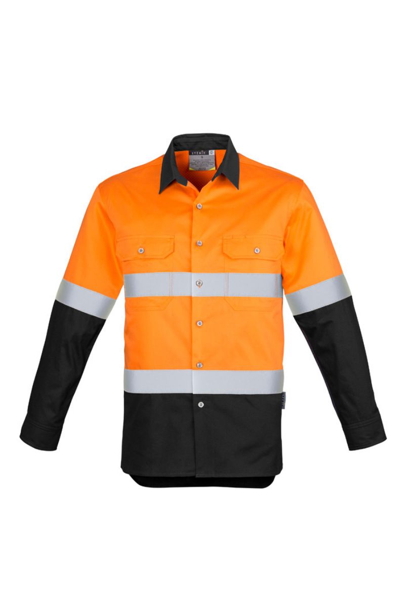 Picture of Mens Hi Vis Spliced Industrial L/S Shirt - Hoop Taped