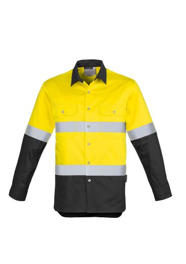 Picture of Mens Hi Vis Spliced Industrial L/S Shirt - Hoop Taped