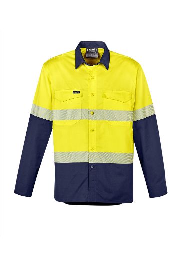 Picture of Mens Rugged Cooling Hi Vis Segmented Tape L/S Shirt