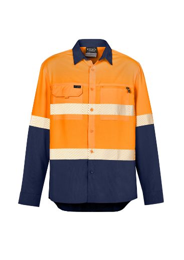 Picture of Mens Hi Vis Outdoor Segmented Tape L/S Shirt