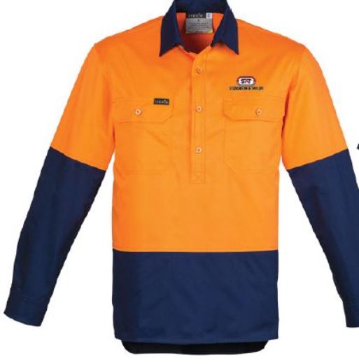 Picture of Mens Hi Vis Closed Front L/S Shirt