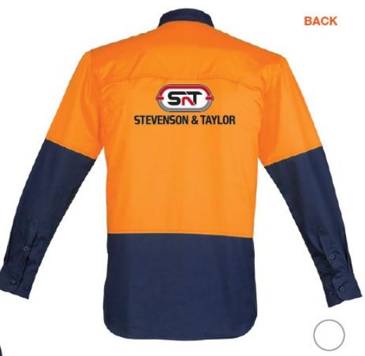 Picture of Mens Hi Vis Closed Front L/S Shirt