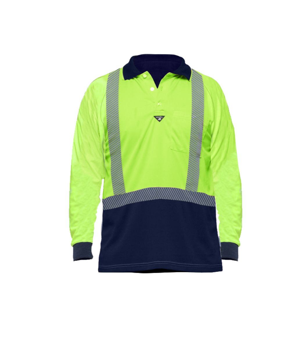 Picture of Hi Vis Long Sleeve Inset Polo Day/Night