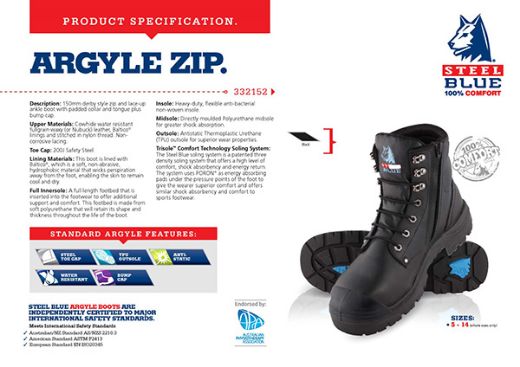 Picture of Argyle Zip Boot - Bump Cap/Steel Toe Cap - Black