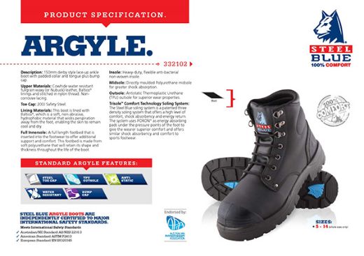 Picture of Argyle Boot - Bump Cap/Steel Toe Cap - Black