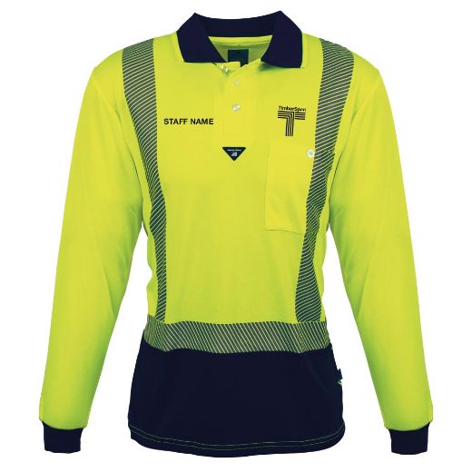Picture of Hi Vis Long Sleeve Inset Polo Day/Night