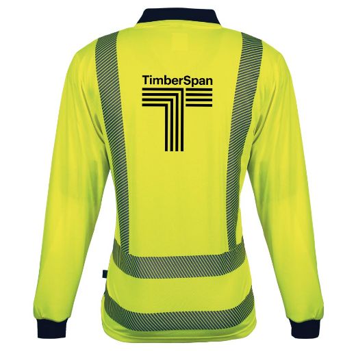 Picture of Hi Vis Long Sleeve Inset Polo Day/Night