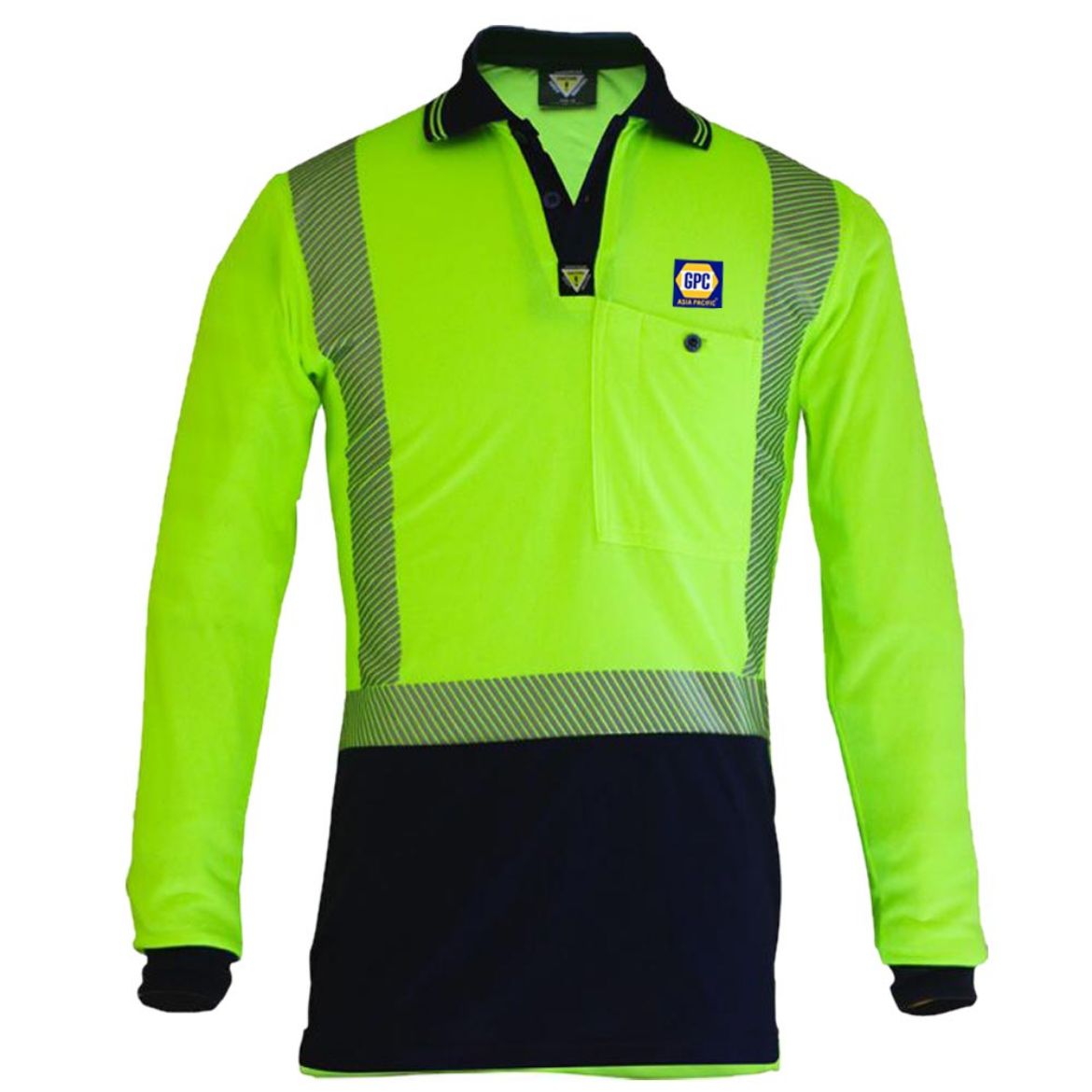 Picture of Hi Vis D/N L/S Segment Tape Polo - King Size