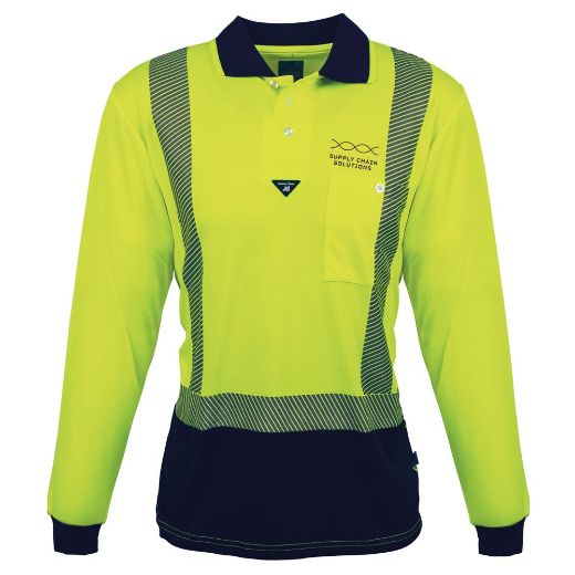 Picture of Hi Vis Long Sleeve Inset Polo Day/Night