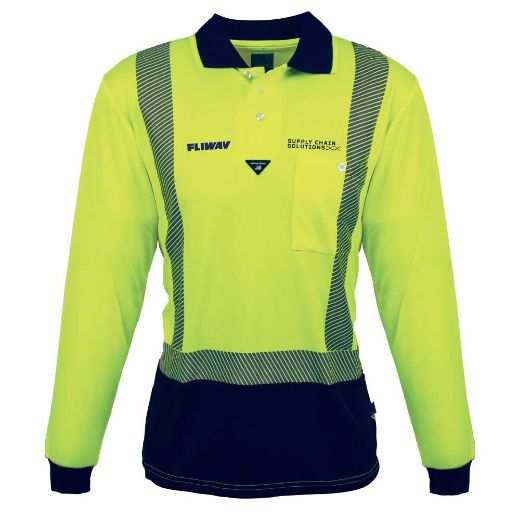 Picture of Hi Vis Long Sleeve Inset Polo Day/Night